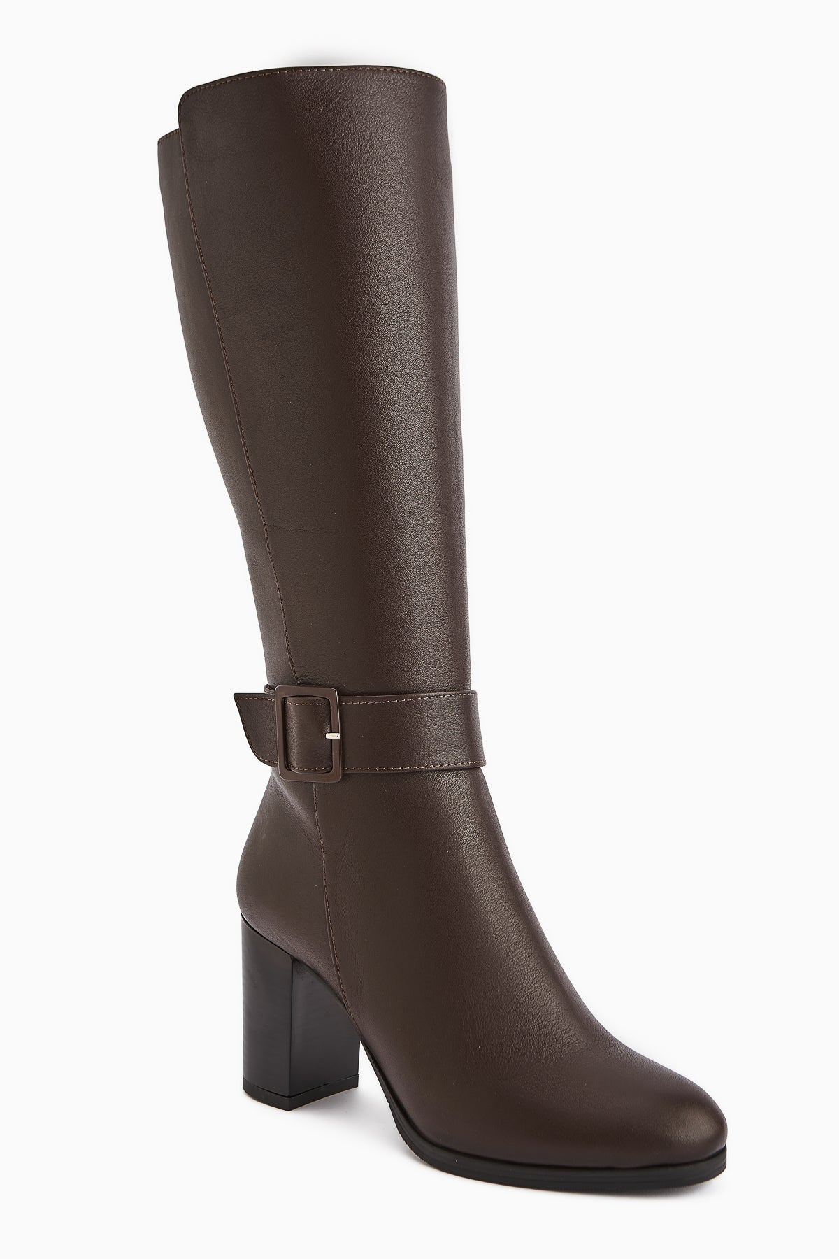 Jeen Genuine Leather – Brown Heeled Knee-High Boot (Women)