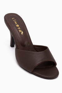 Marcia Genuine Leather Brown Heeled Women’s Slippers