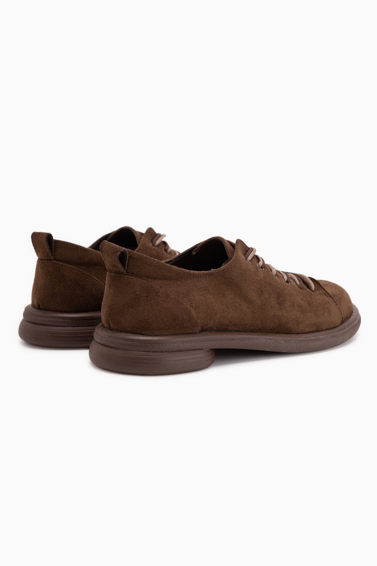 Estella Brown Suede Lace-Up Casual Women’s Shoes