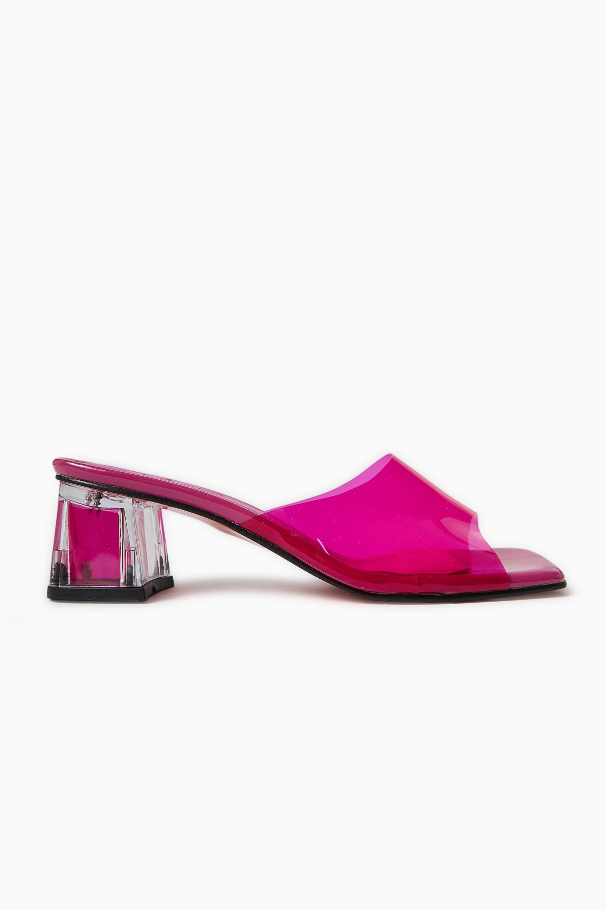 Persa – Fuchsia Transparent-Strap Transparent-Heeled Slide (Women)
