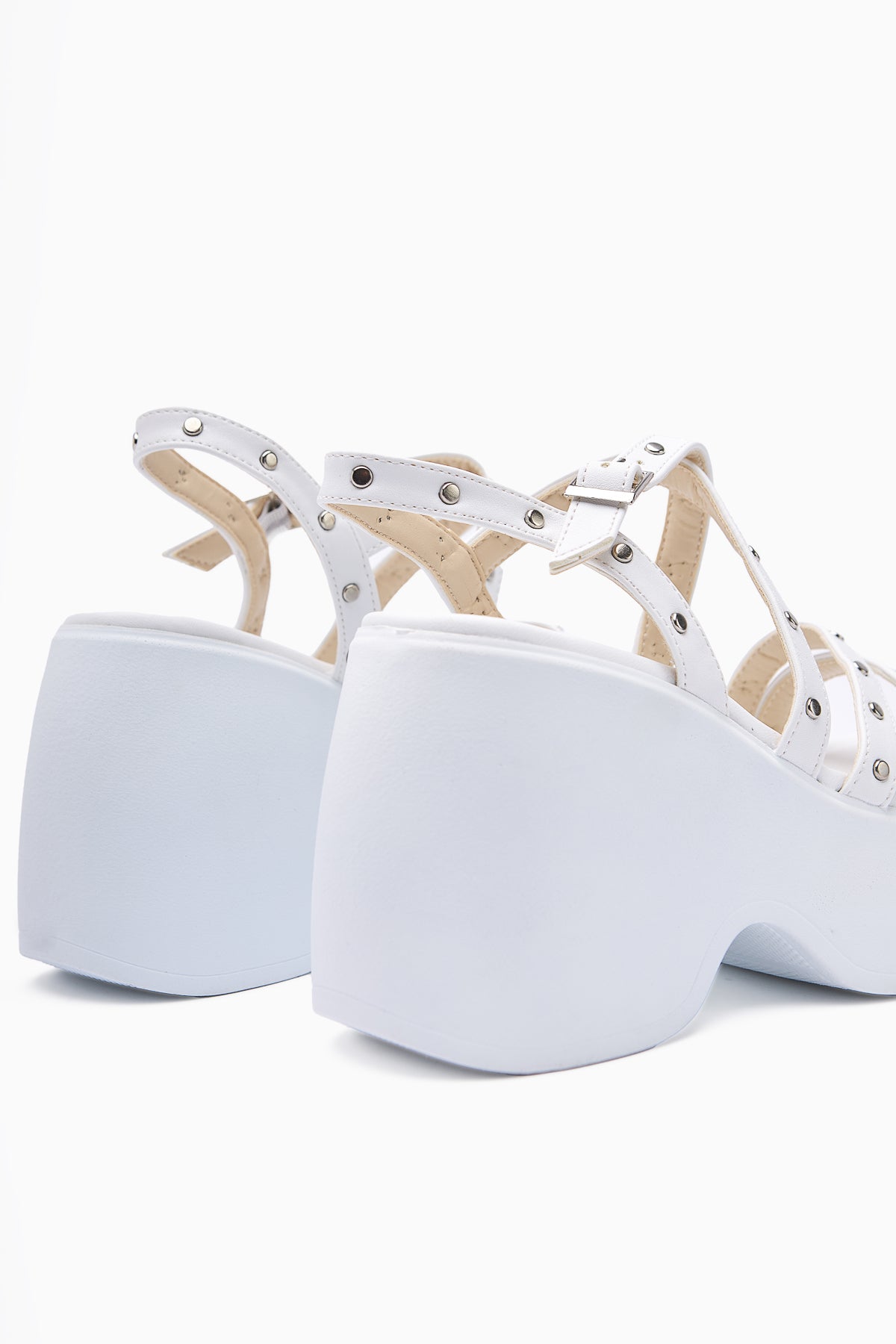 Ying White Strappy Platform Heels Women's Sandals