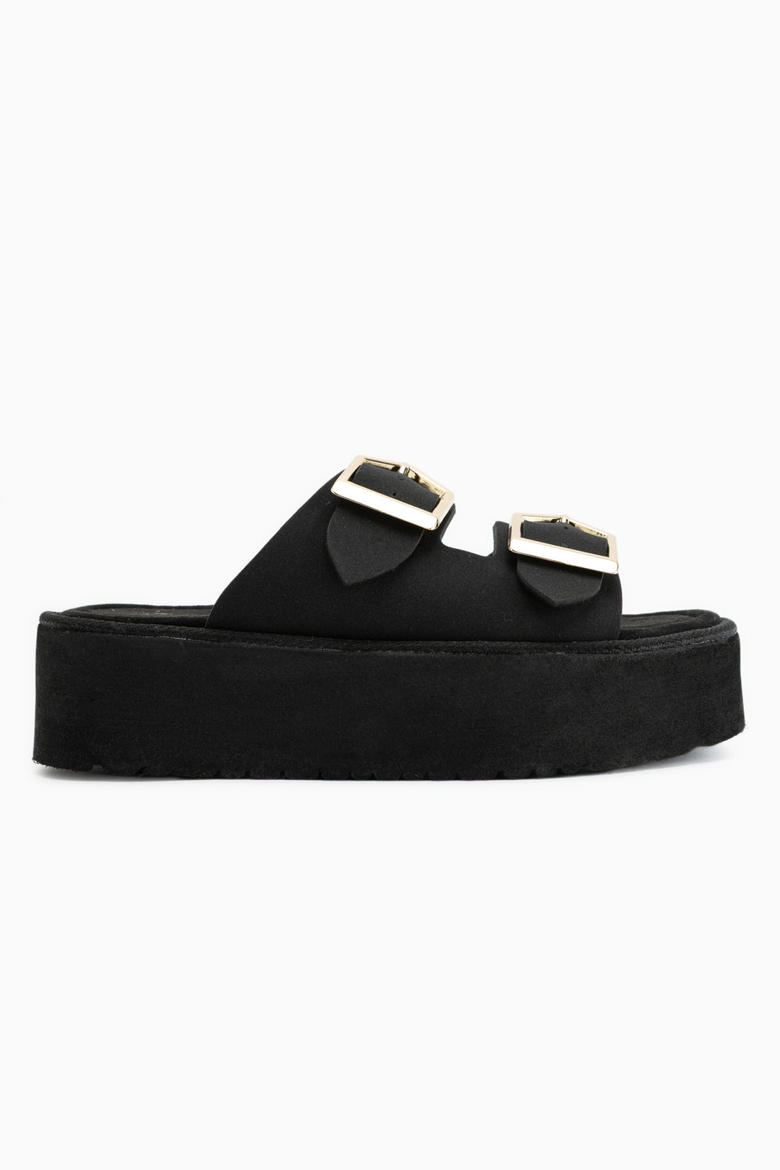 Mirta Black Double Strap Women’s Slippers