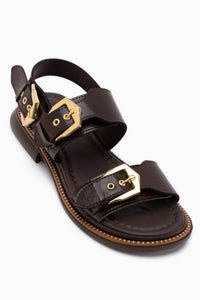 Liena Brown Double Buckle Women’s Sandal