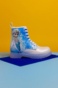 Fida Mother of Pearl Cartoon Character Print Light-Up Lace-Up Kids' Boots