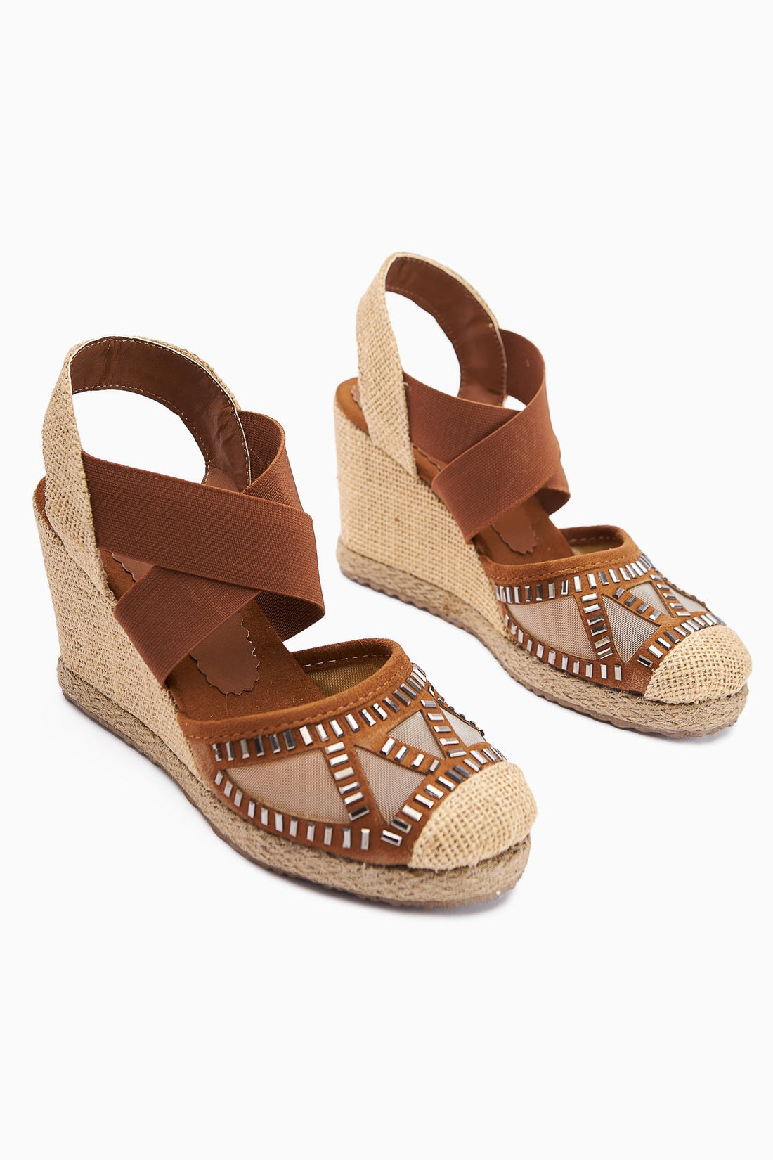 Meliza Taba Elasticated Straw Bottom Women's High Heel Sandals