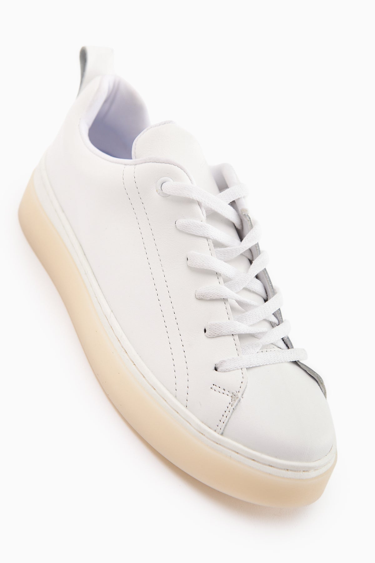 Lina Women's Genuine Leather White Sneakers