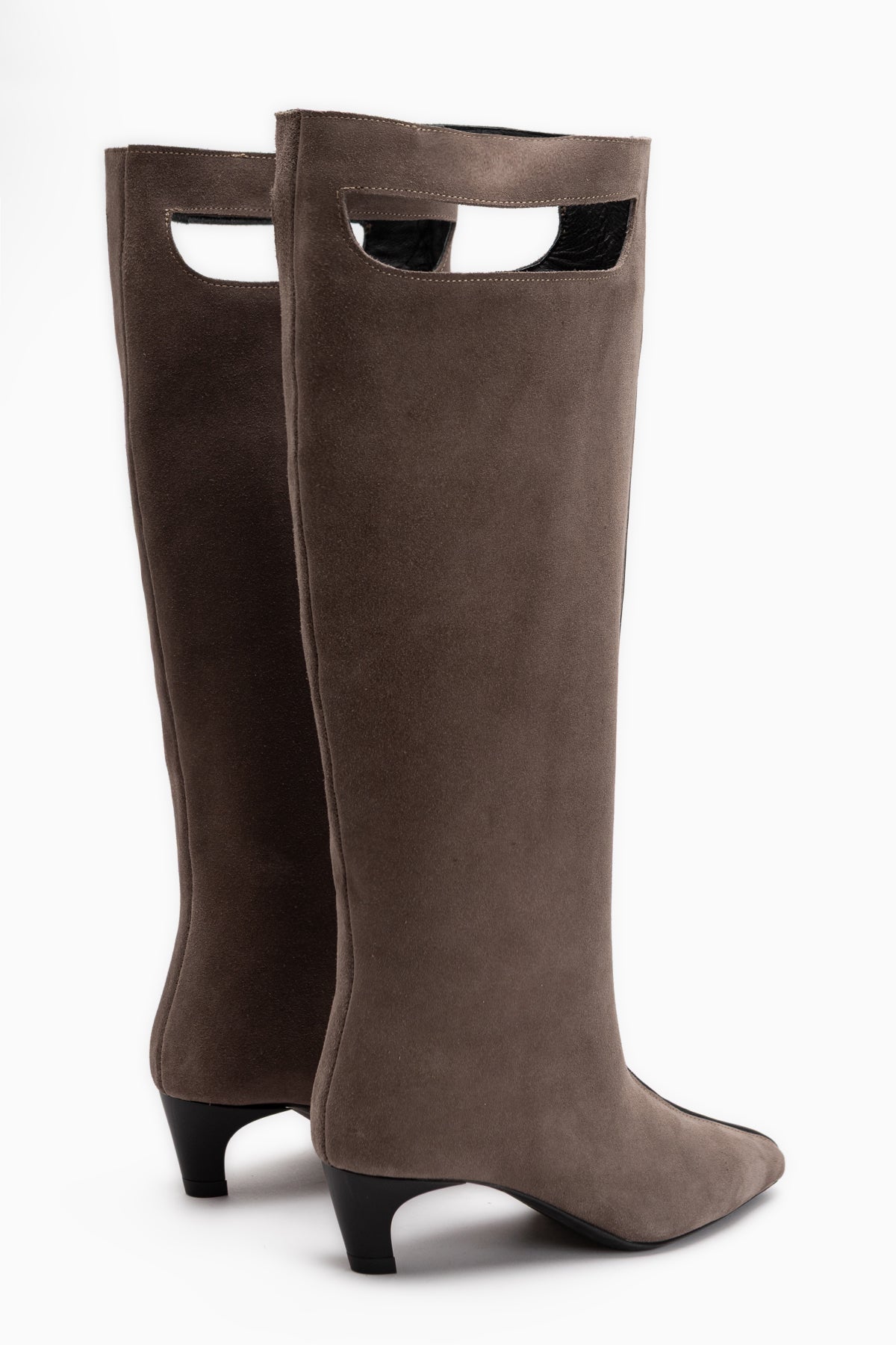 Gena Genuine Leather Mink Suede Short Heeled Women’s Boots