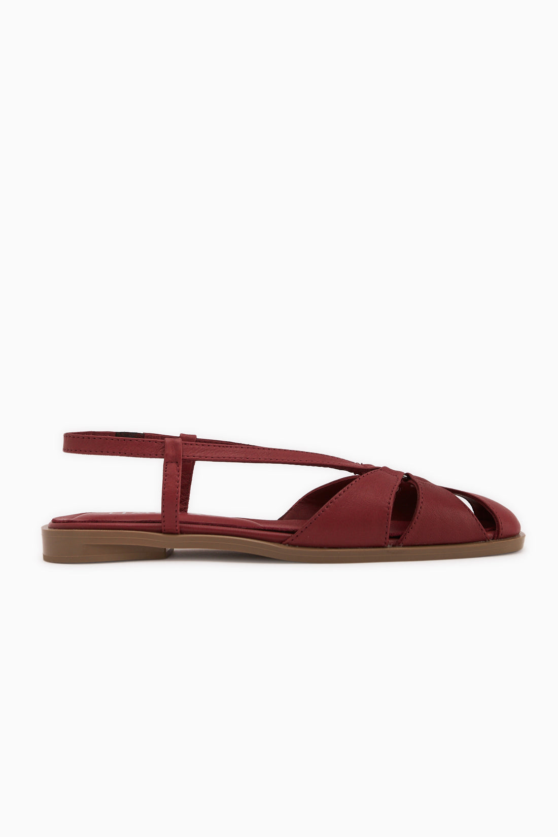 Cally Genuine Leather Burgundy Elastic Women’s Sandal