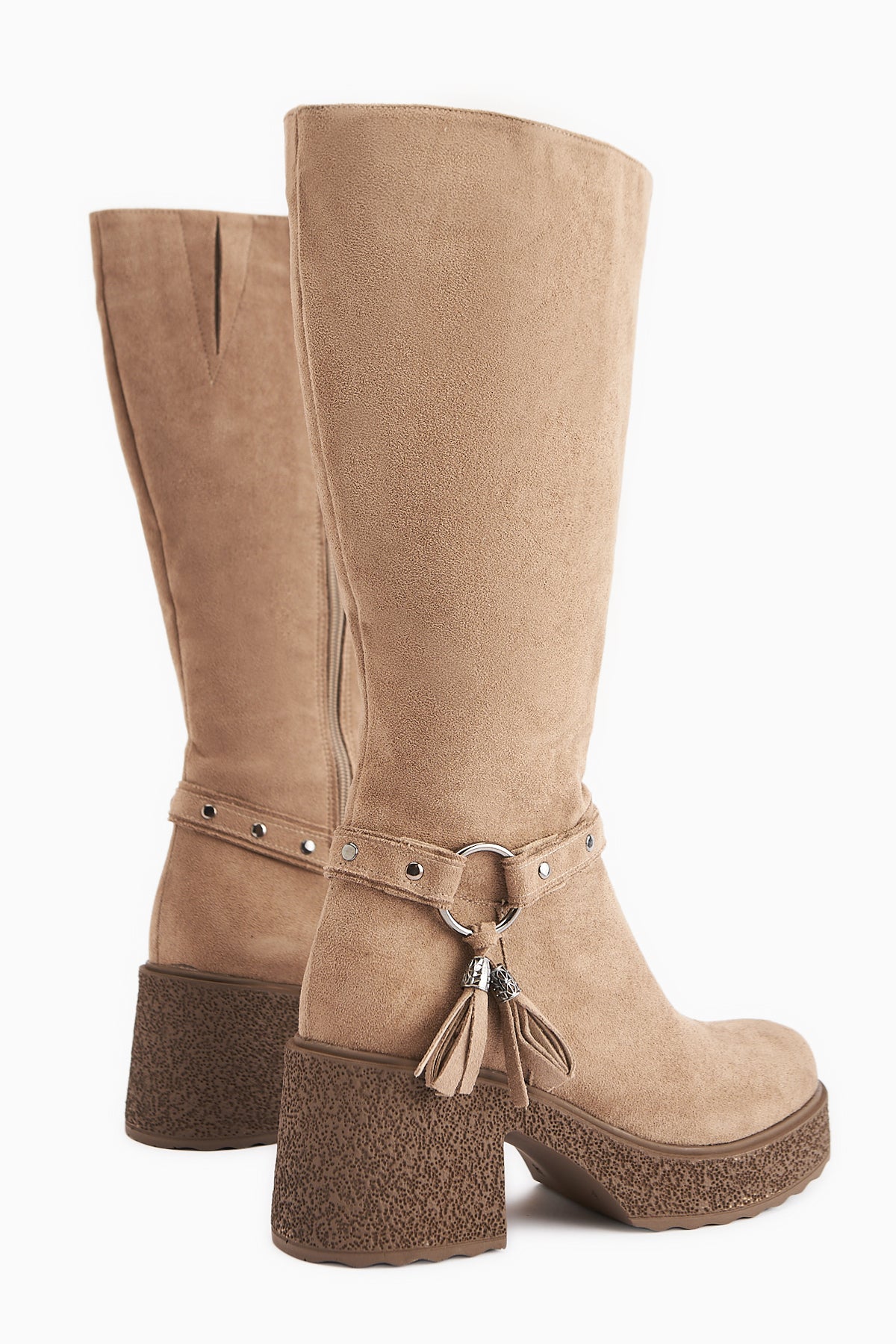 Kenzie Beige Suede Ankle Detailed Women’s Boots