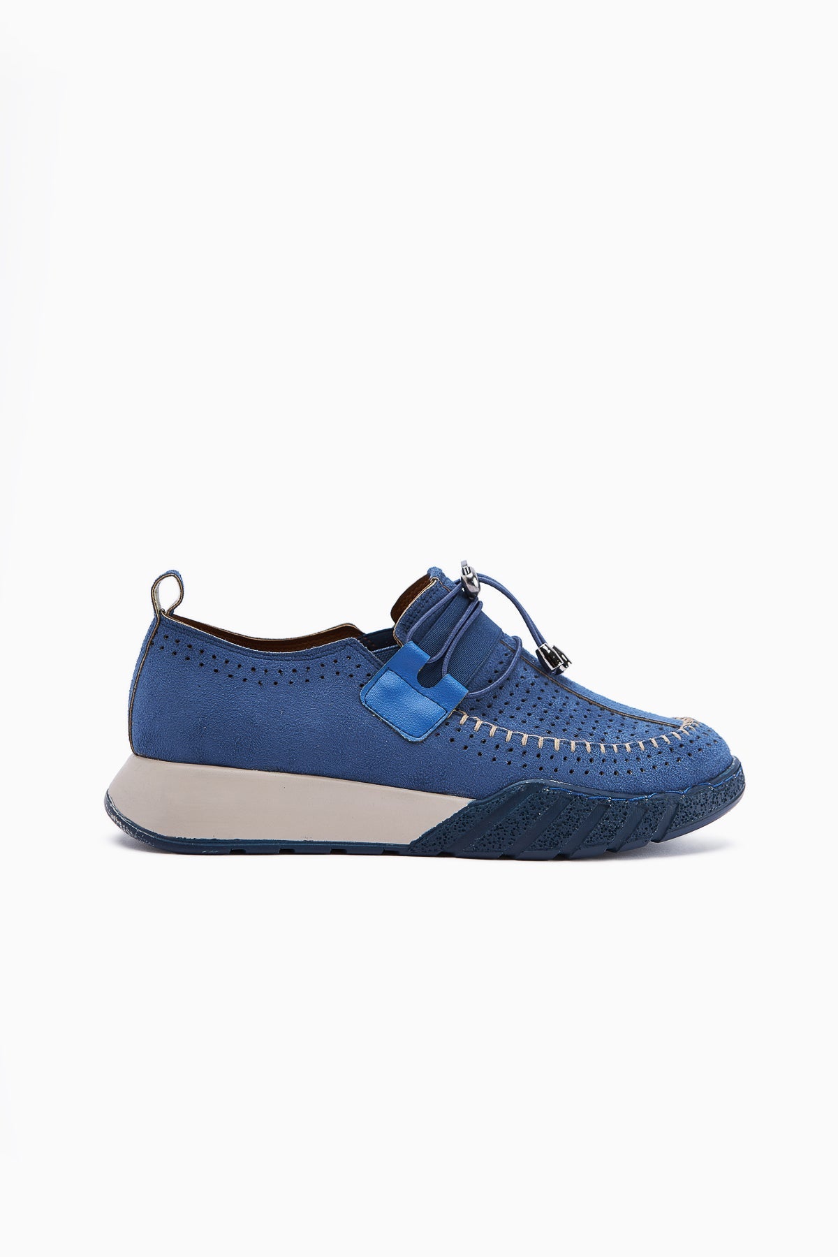 Allice – Blue Suede Laser-Cut Casual Shoe (Women)