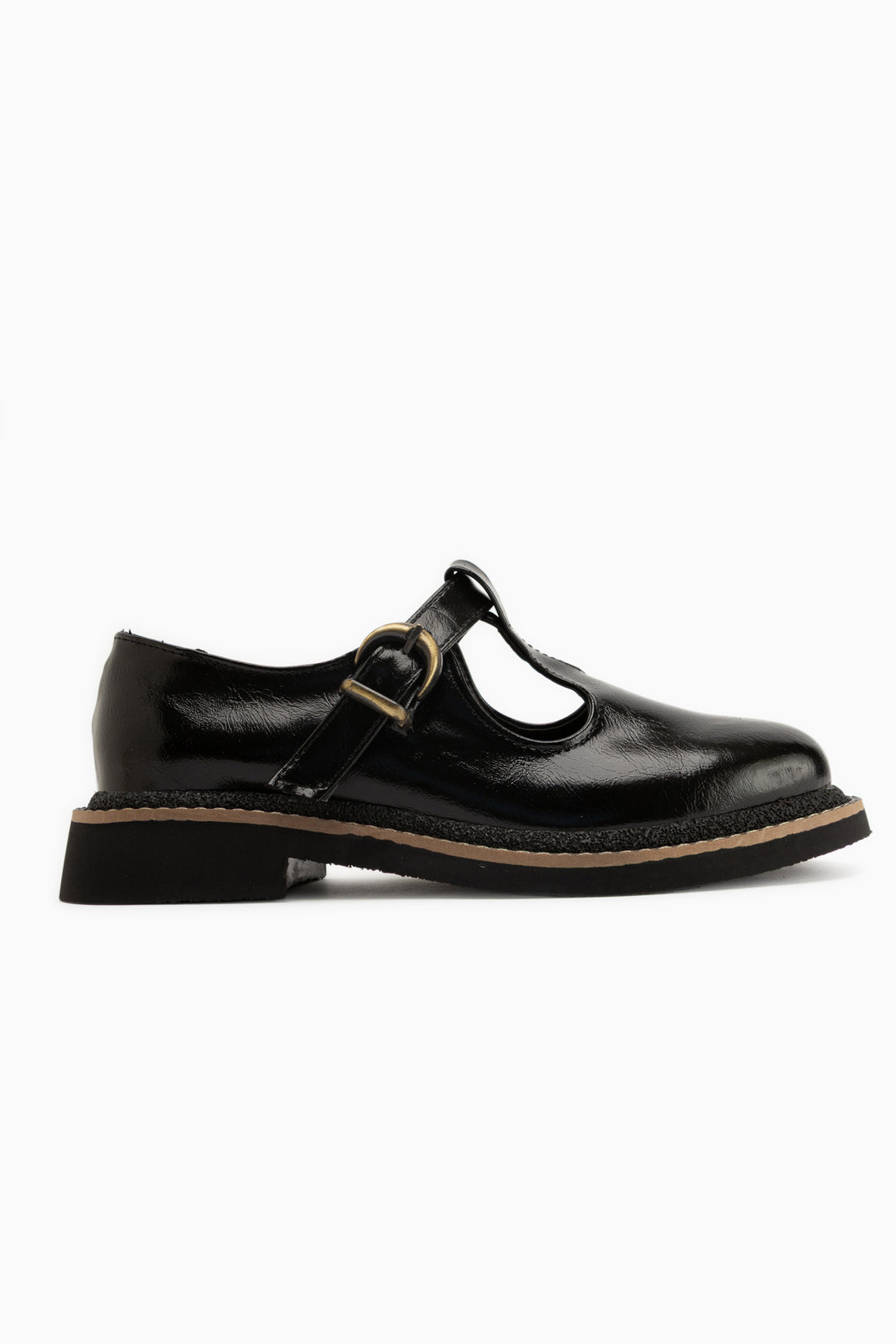 Naila Black Buckled Strap Women’s Loafer Daily Shoes