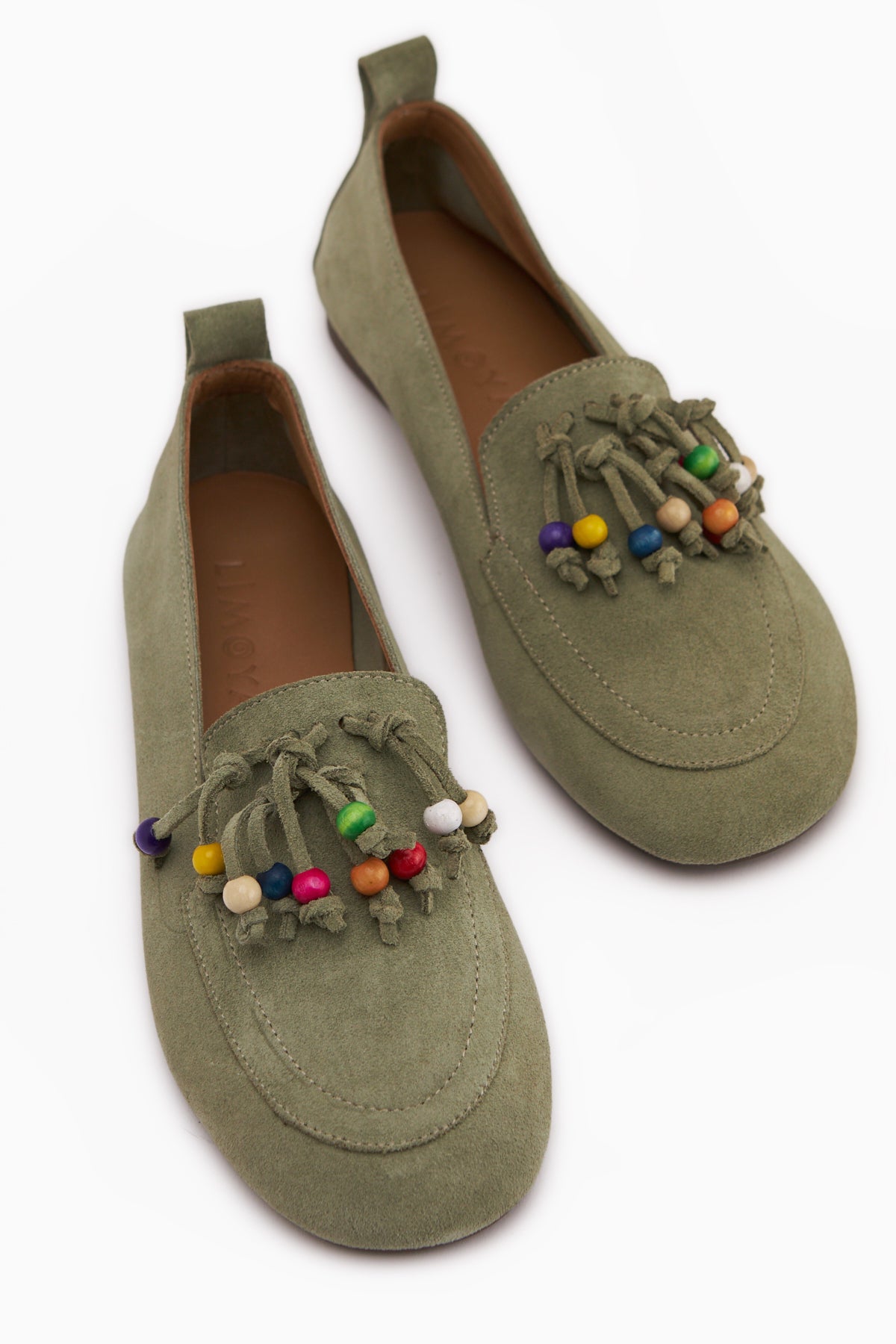 Benita Genuine Leather Khaki Beaded Detailed Women’s Loafer