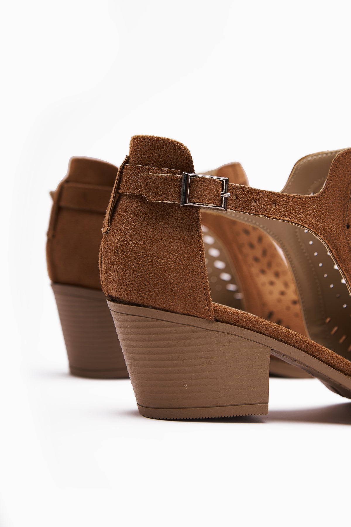 Julian Taba Suede Perforated Chunky Heel Women's Western Summer Boot