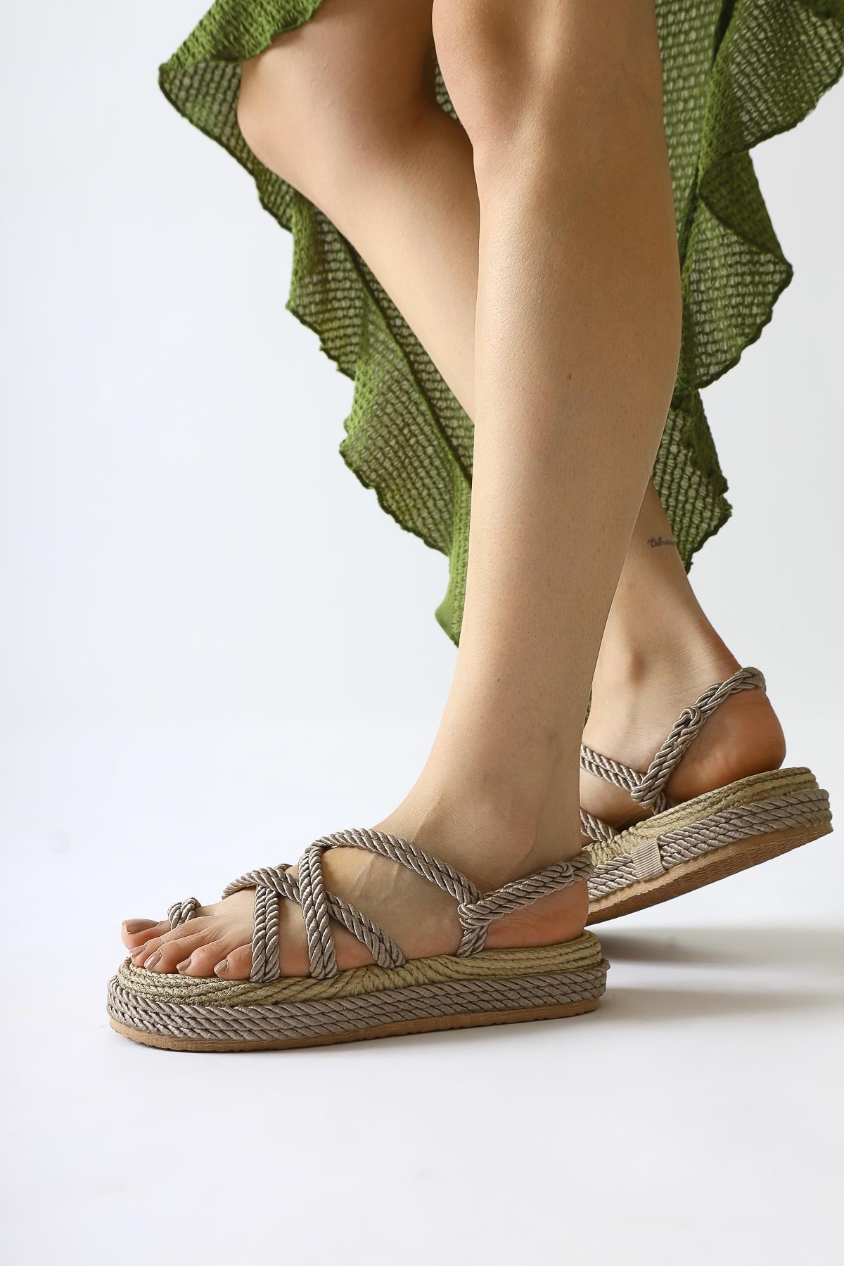 Spresa Mink Thick Soled Rope Sandals