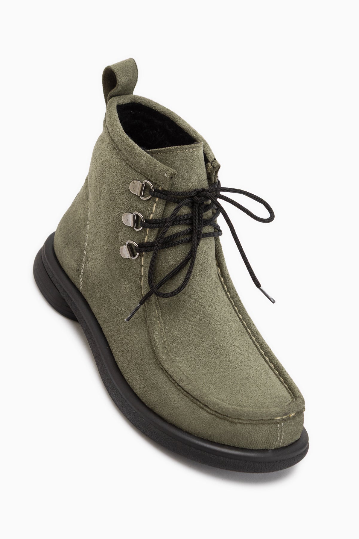 Edie Green Suede Lace-Up Women’s Boots