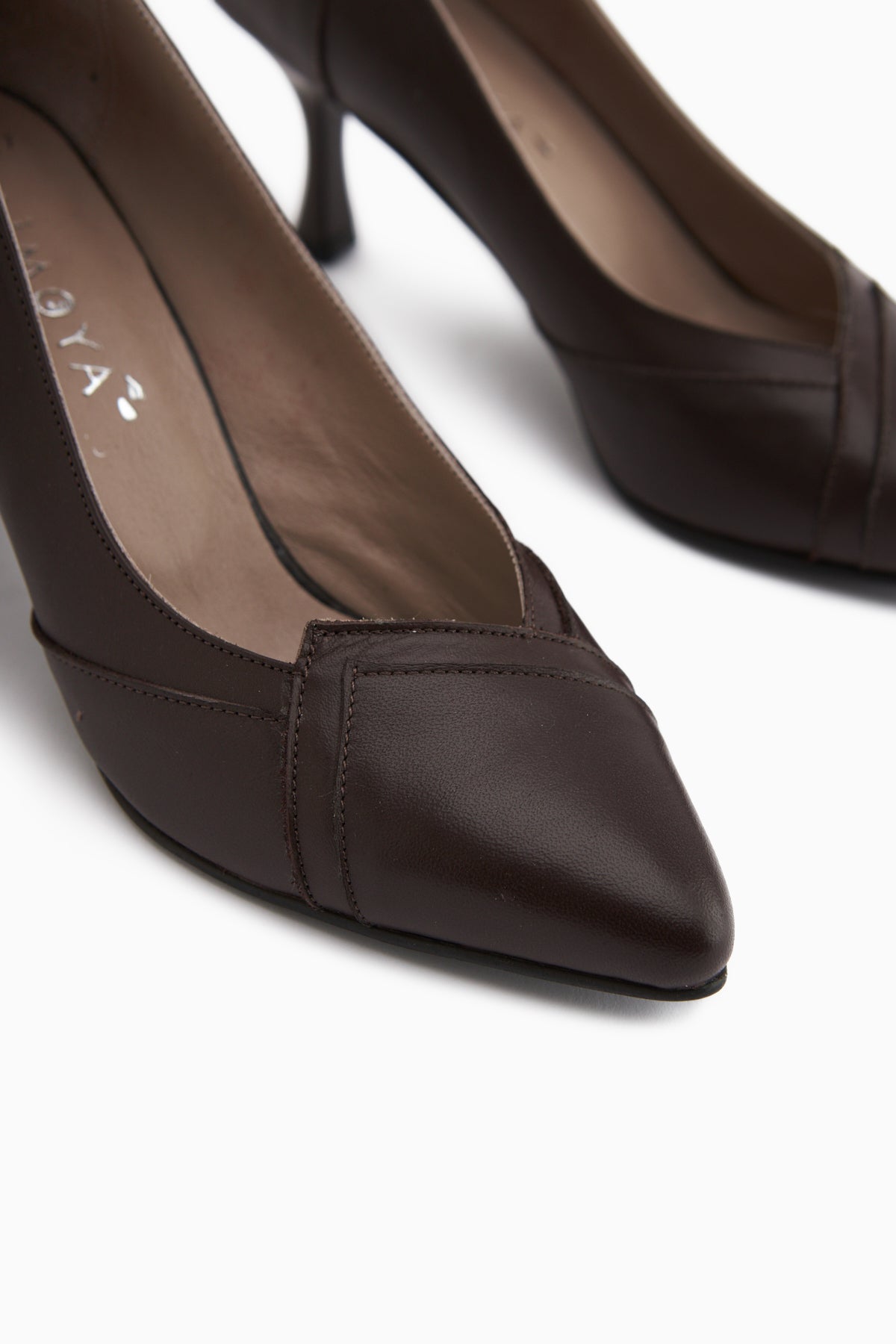 Mirella Genuine Leather Brown Women’s Heeled Shoes