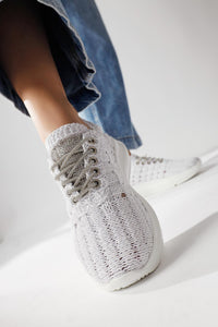 Melisia White Stone Detail Knit Sneaker