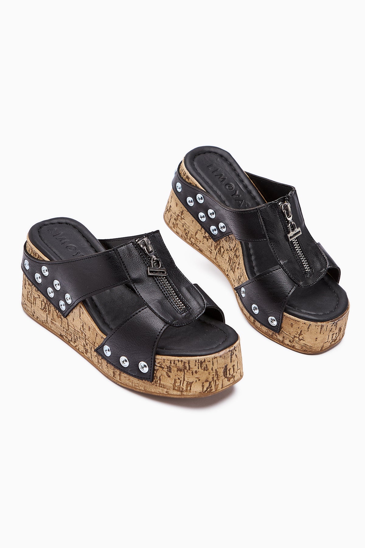 Goldis Black Screw Detail Women's Slides