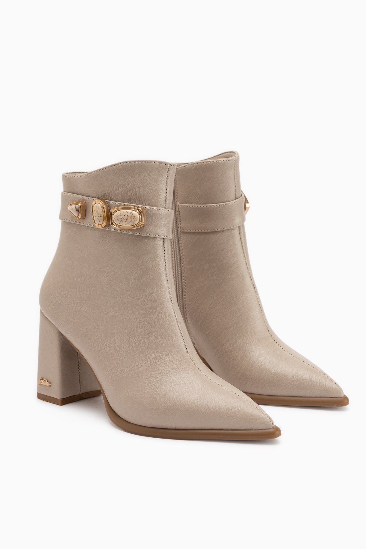 Loretta Beige Removable Cuff 2-in-1 Heeled Women’s Boots & Ankle Boots