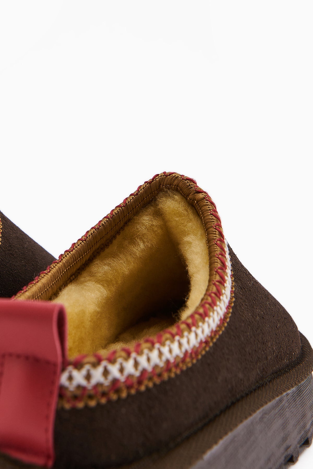 Anne-Liis – Brown Suede Woven-Detail Winter Slide (Women)
