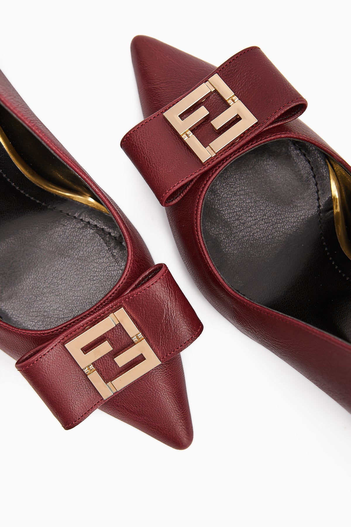 Melly – Burgundy Buckle-Detail Block Heel Shoe (Women)
