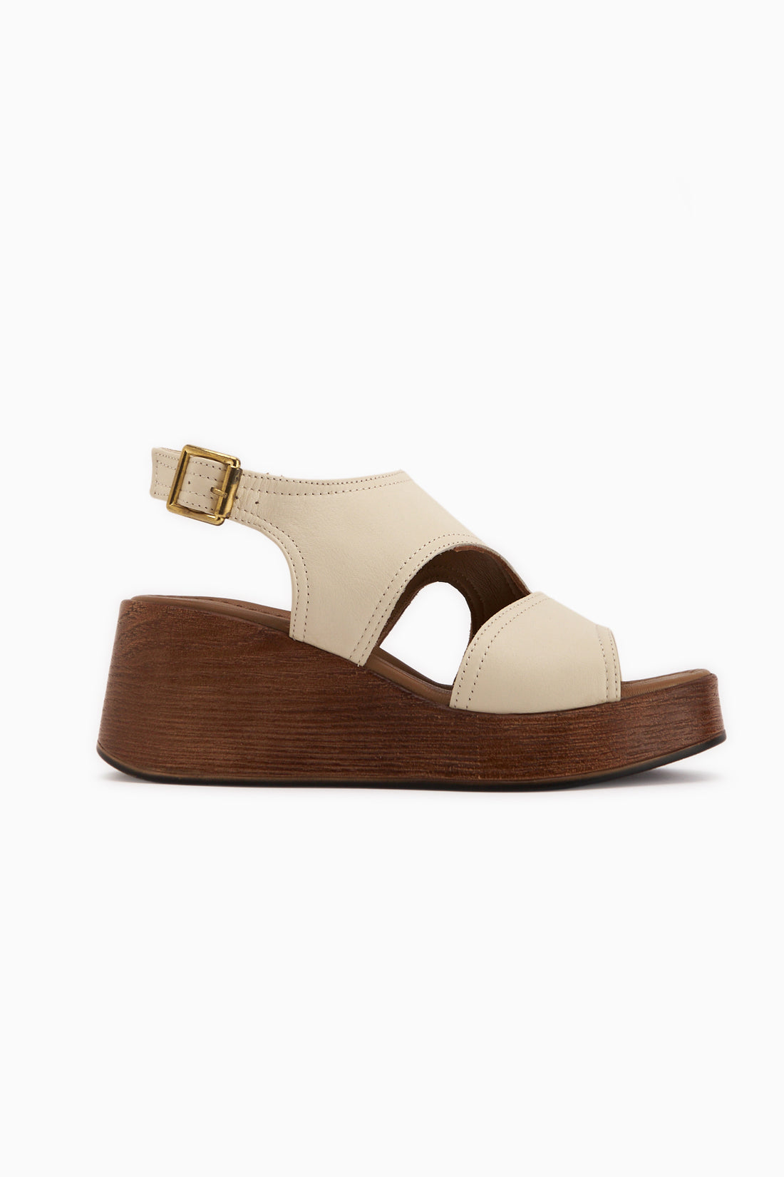 Olea Genuine Leather Beige Wedge Women’s Sandal