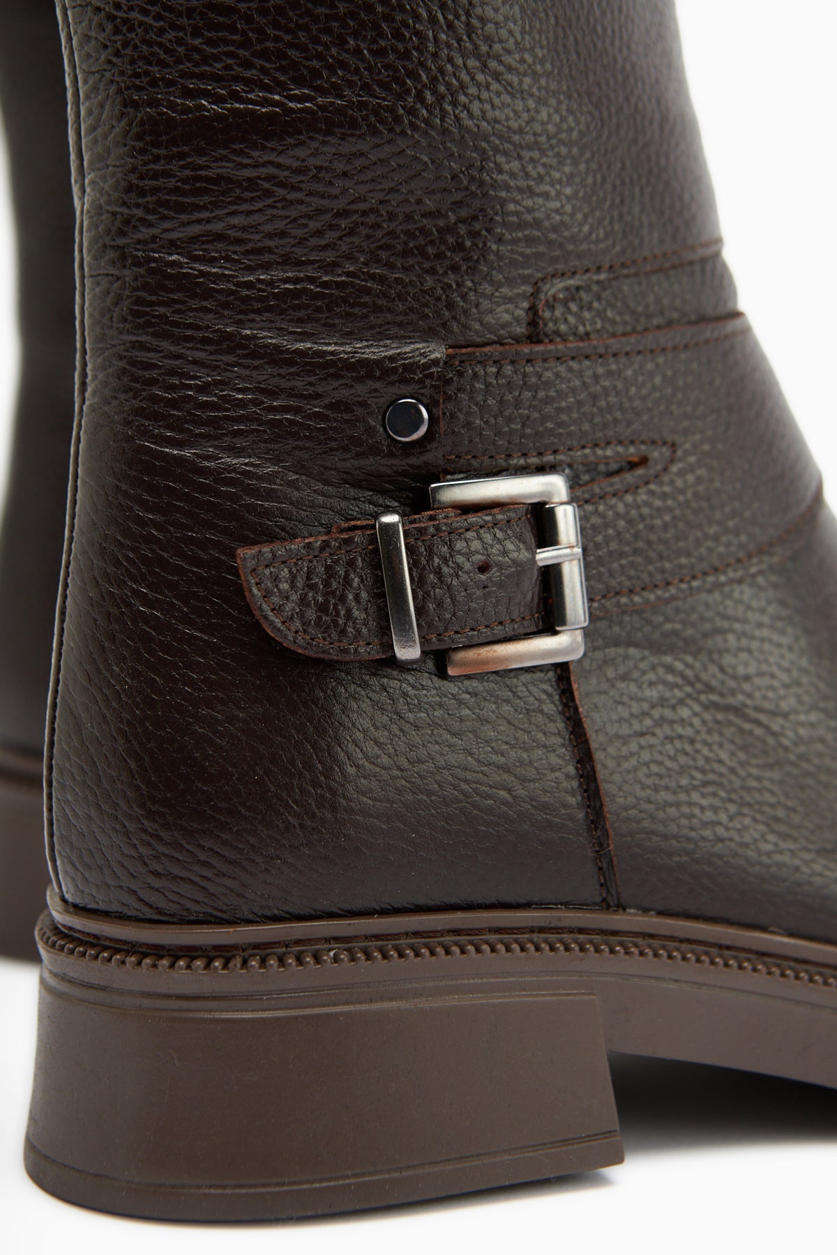 Clary Genuine Leather – Brown Belted Boot (Women)