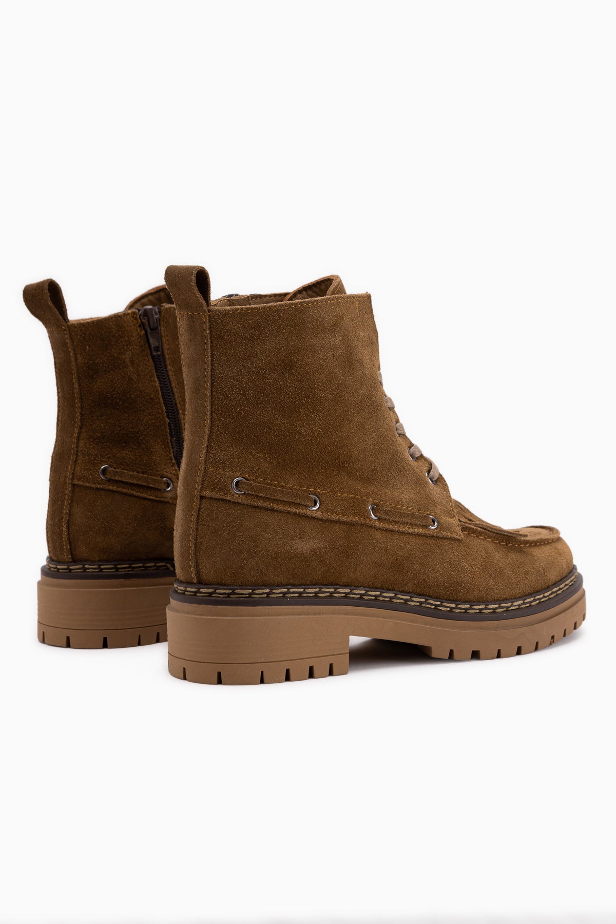 Minna Genuine Leather Walnut Suede Laced Women’s Boots