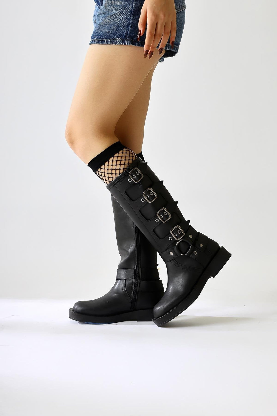 Luella Black Belt Accessorized Zippered Boot