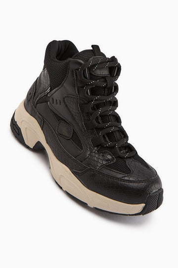 Nency – Black Lace-Up Sport Boot (Women)