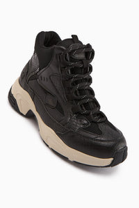 Nency Women's Black Lace-Up Sport Boot