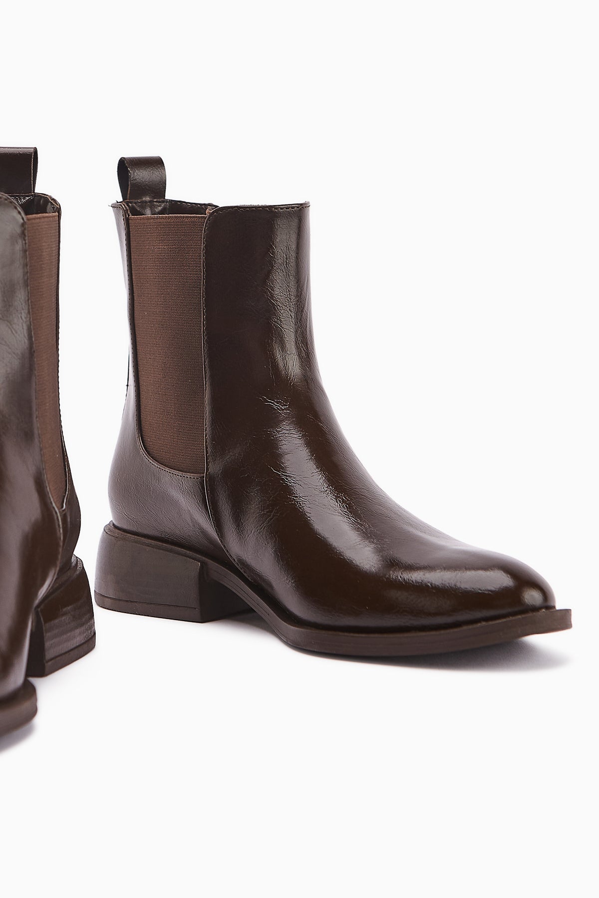 Juta Coffee Elastic Pull-On Women's Boots