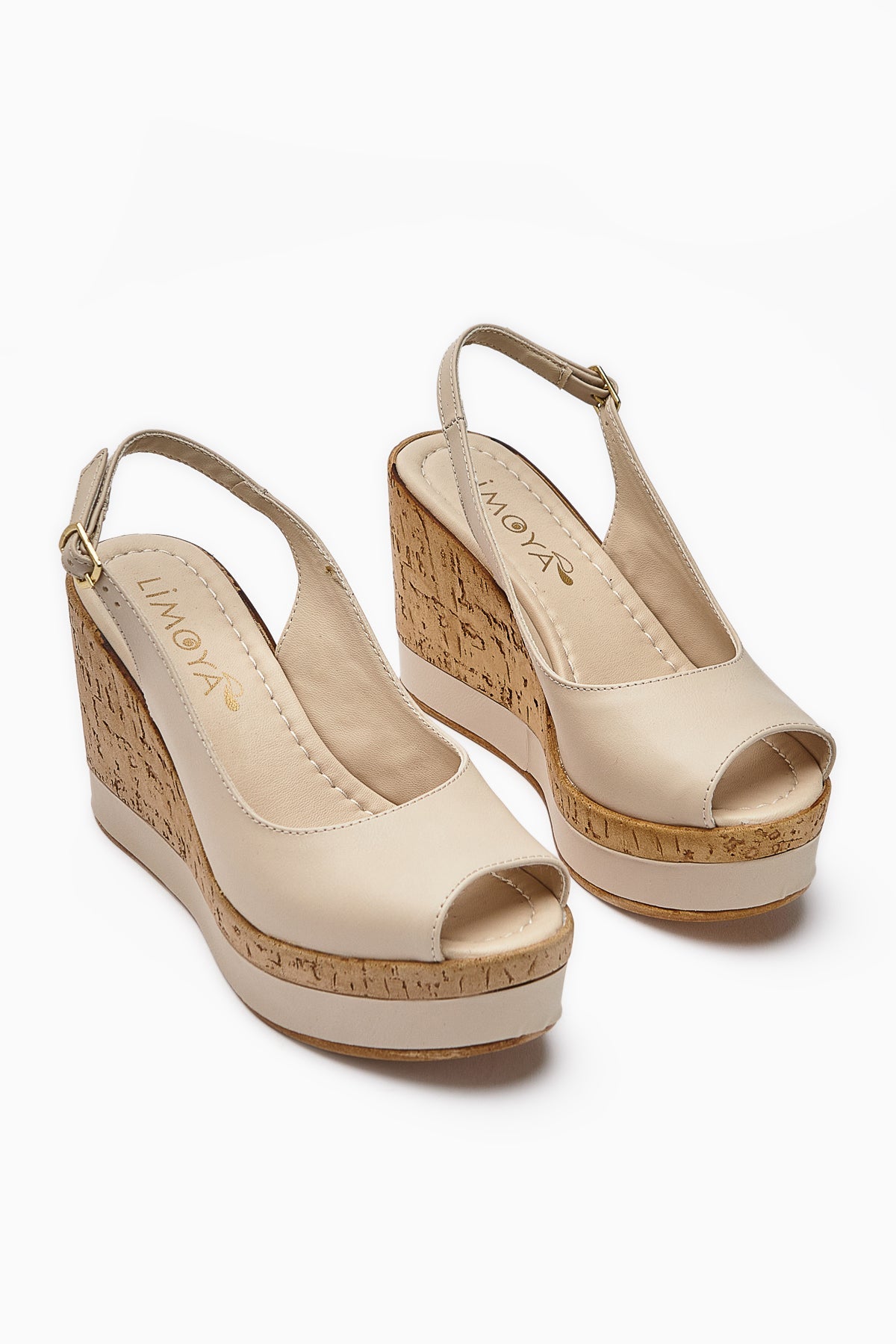 Jenny Women's Beige Platform Heels