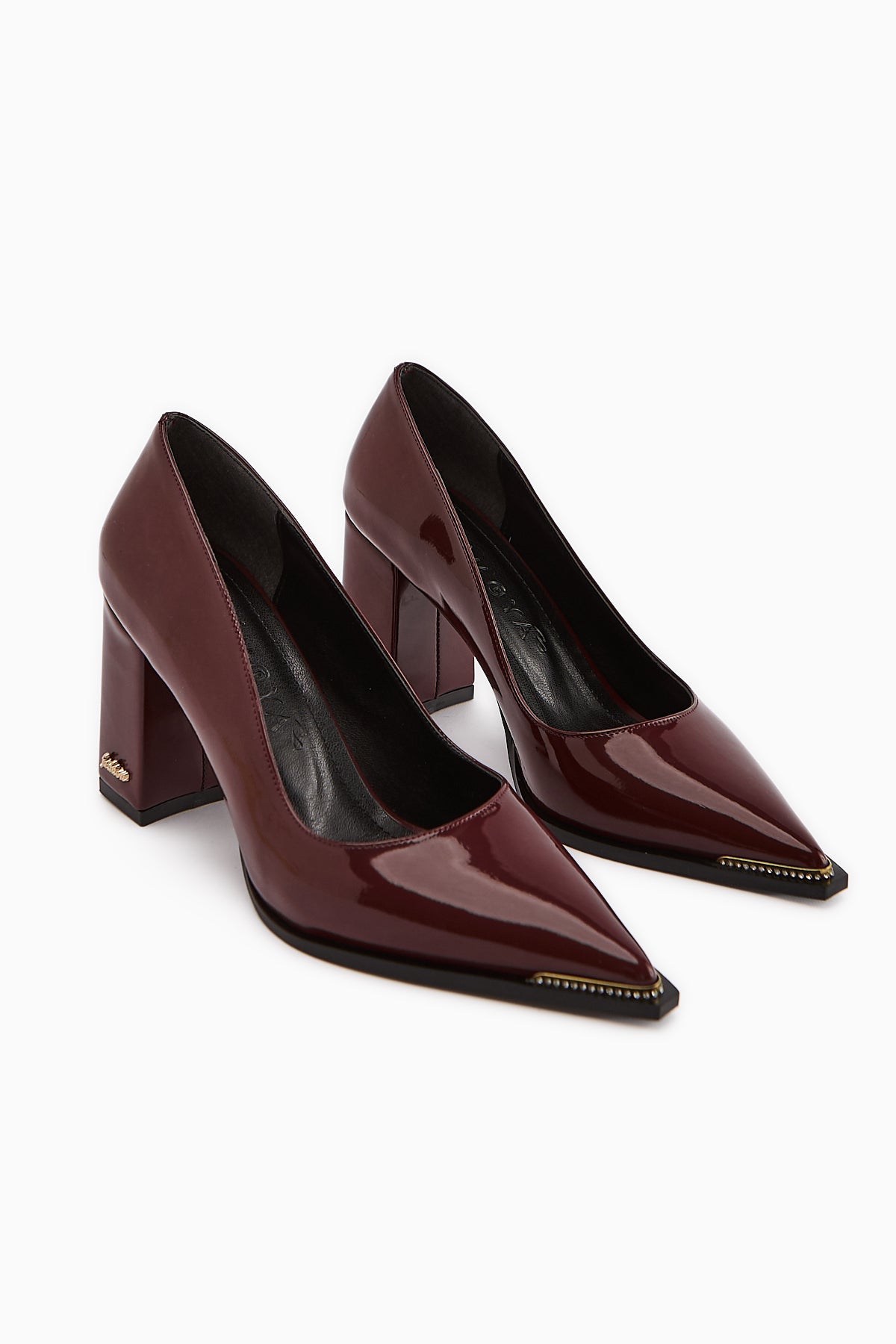Bonny Maroon Thick Heeled Women's Shoe