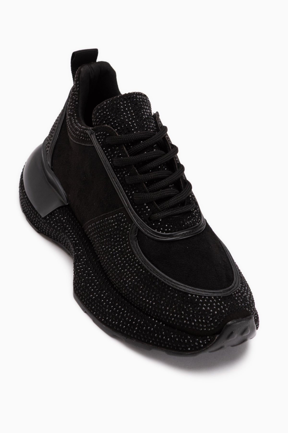 Helena Black Suede Stone Detailed Women’s Sneakers