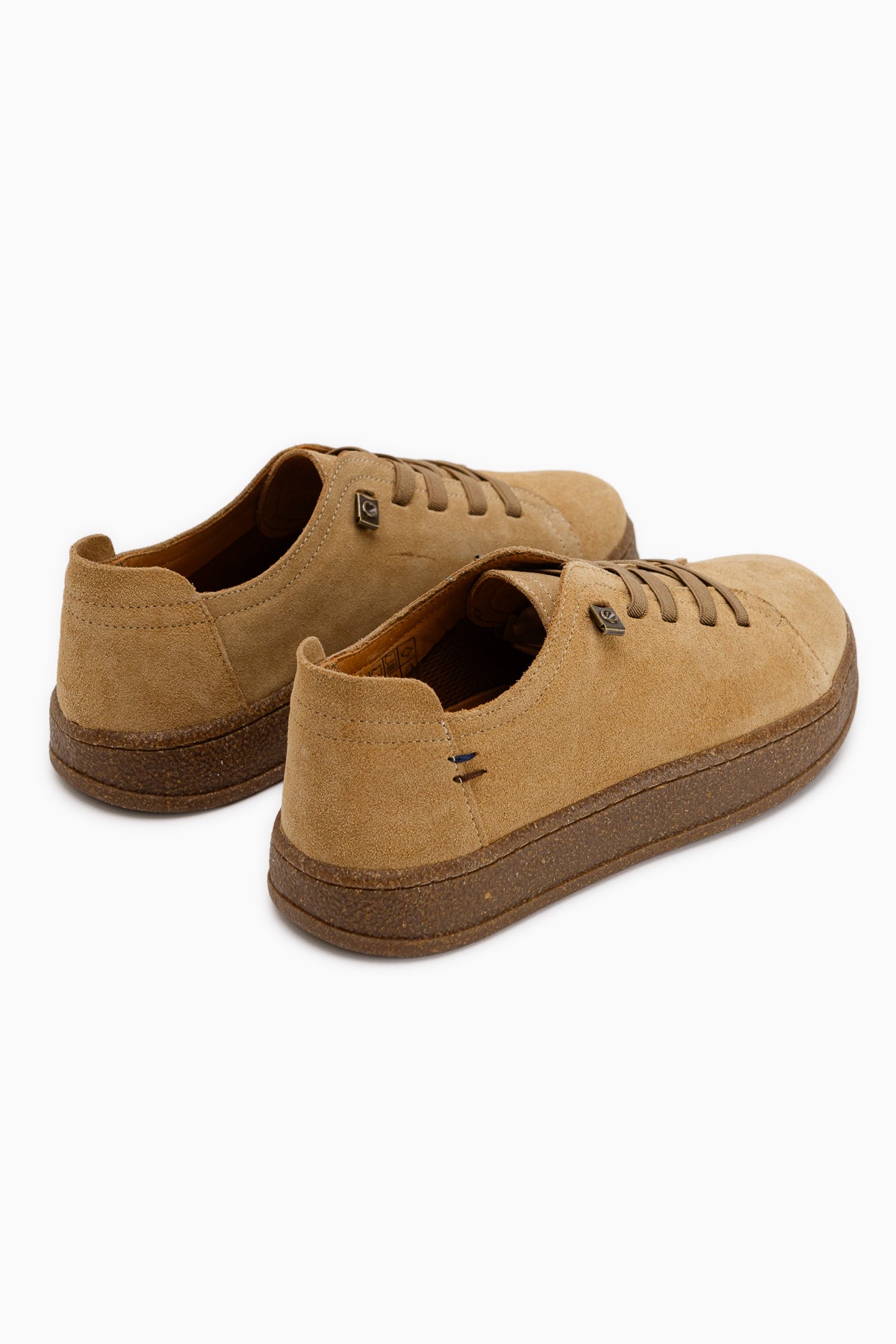 Judi Hakiki Deri Camel Süet Rahat Tabanlı Kadın Sneakers