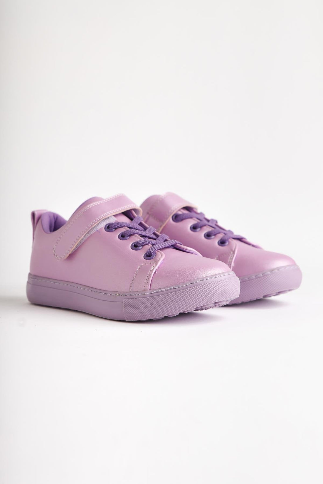 Eve Lilac Lace-Up with Velcro Detail Kids' Athletic Shoes