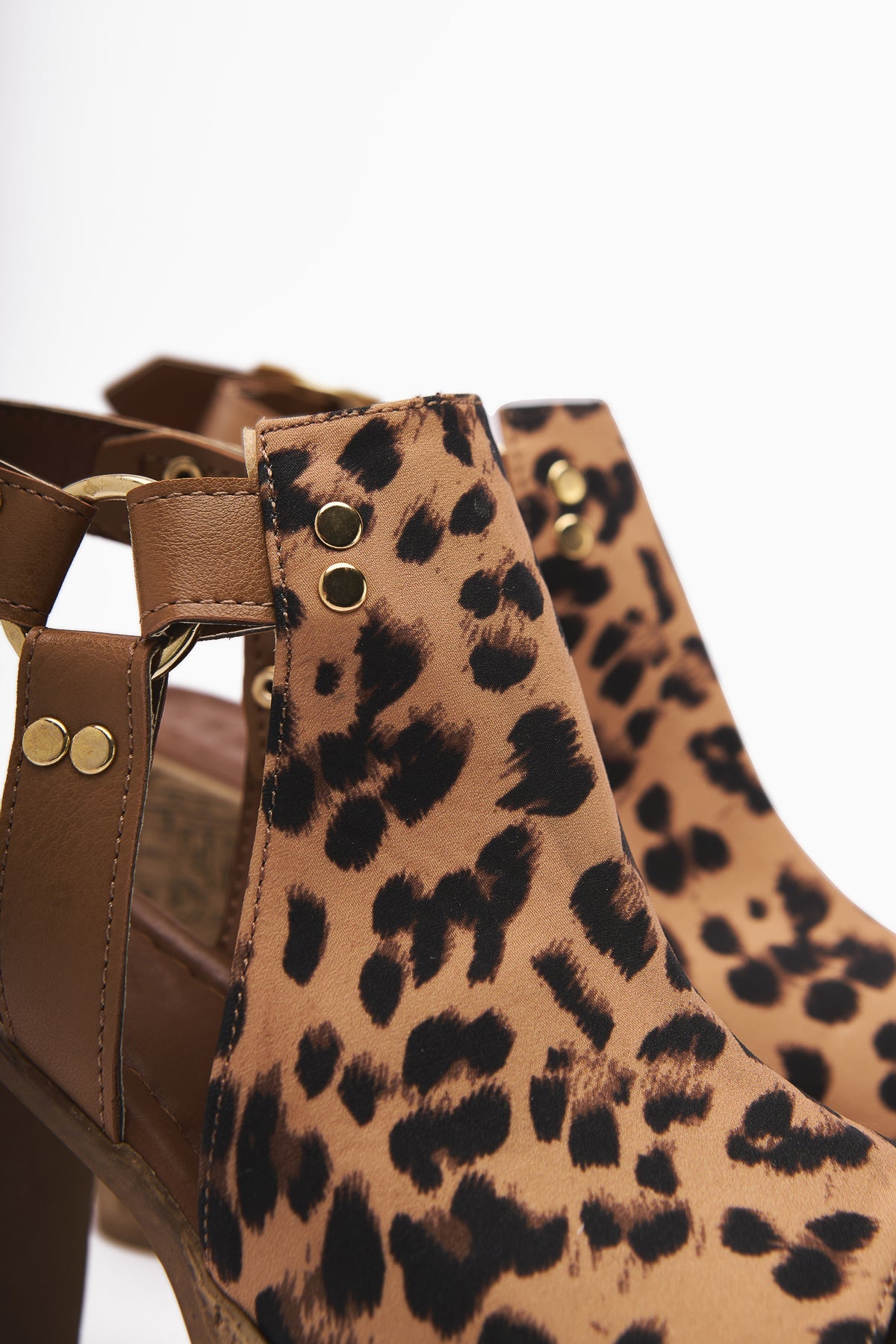 Hadel Leopard Belted Platform Heel Women's Sandal