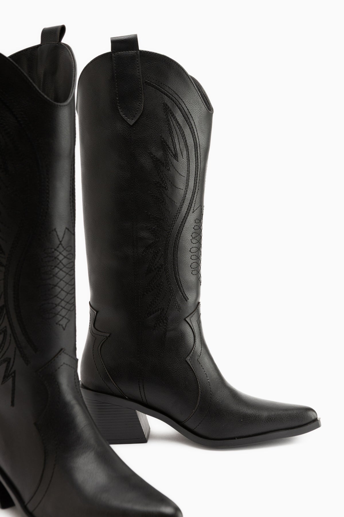 Hero Black Embroidered Cowboy Boots