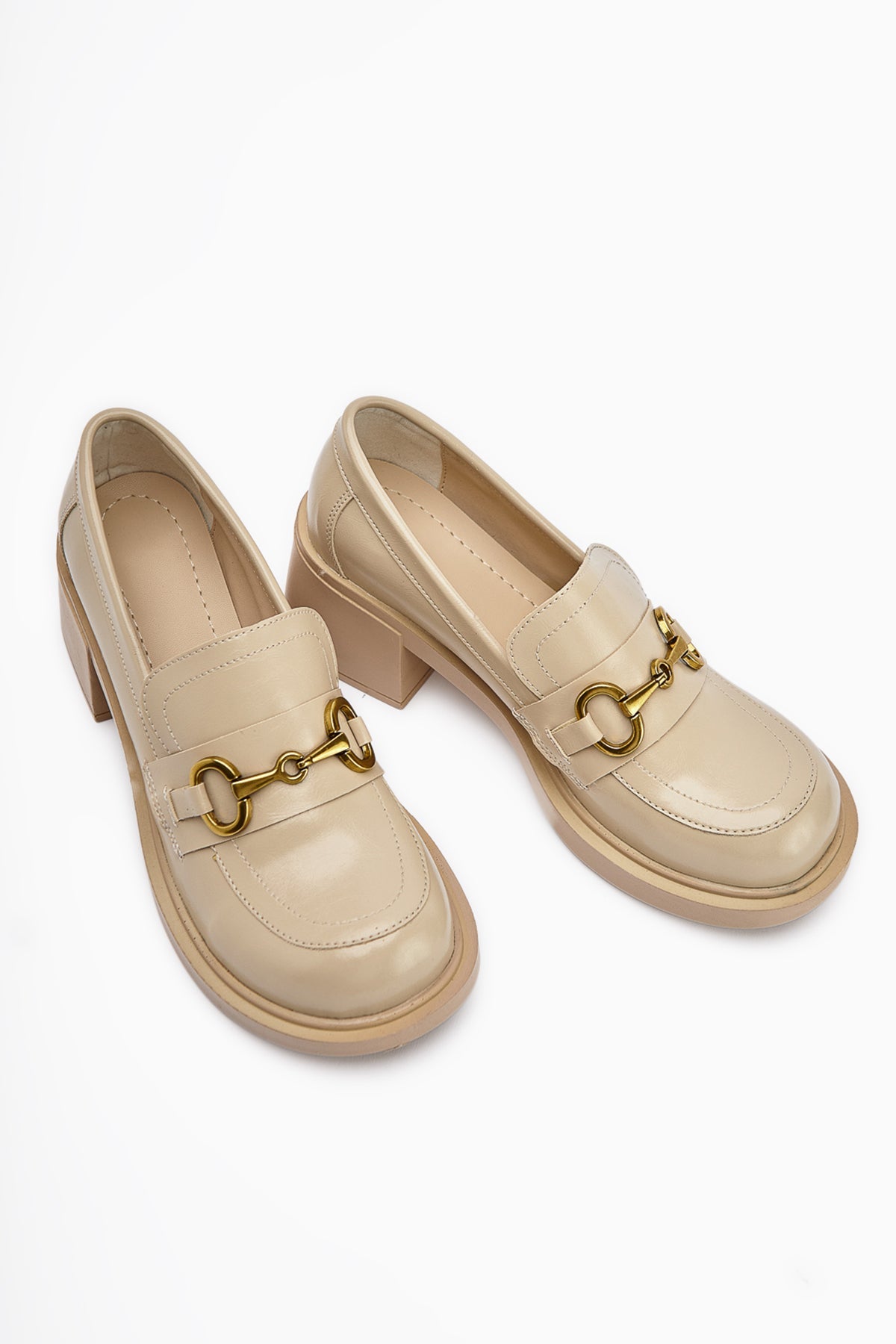 Berita – Beige Block Heel Shoe (Women)