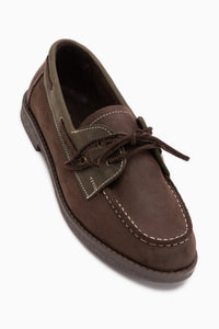 Genuine Leather Janica Brown Lace-Up Women’s Moccasin Shoes