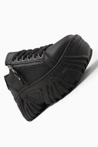 Betty – Black Platform Zipper-Detail Sneakers (Women)
