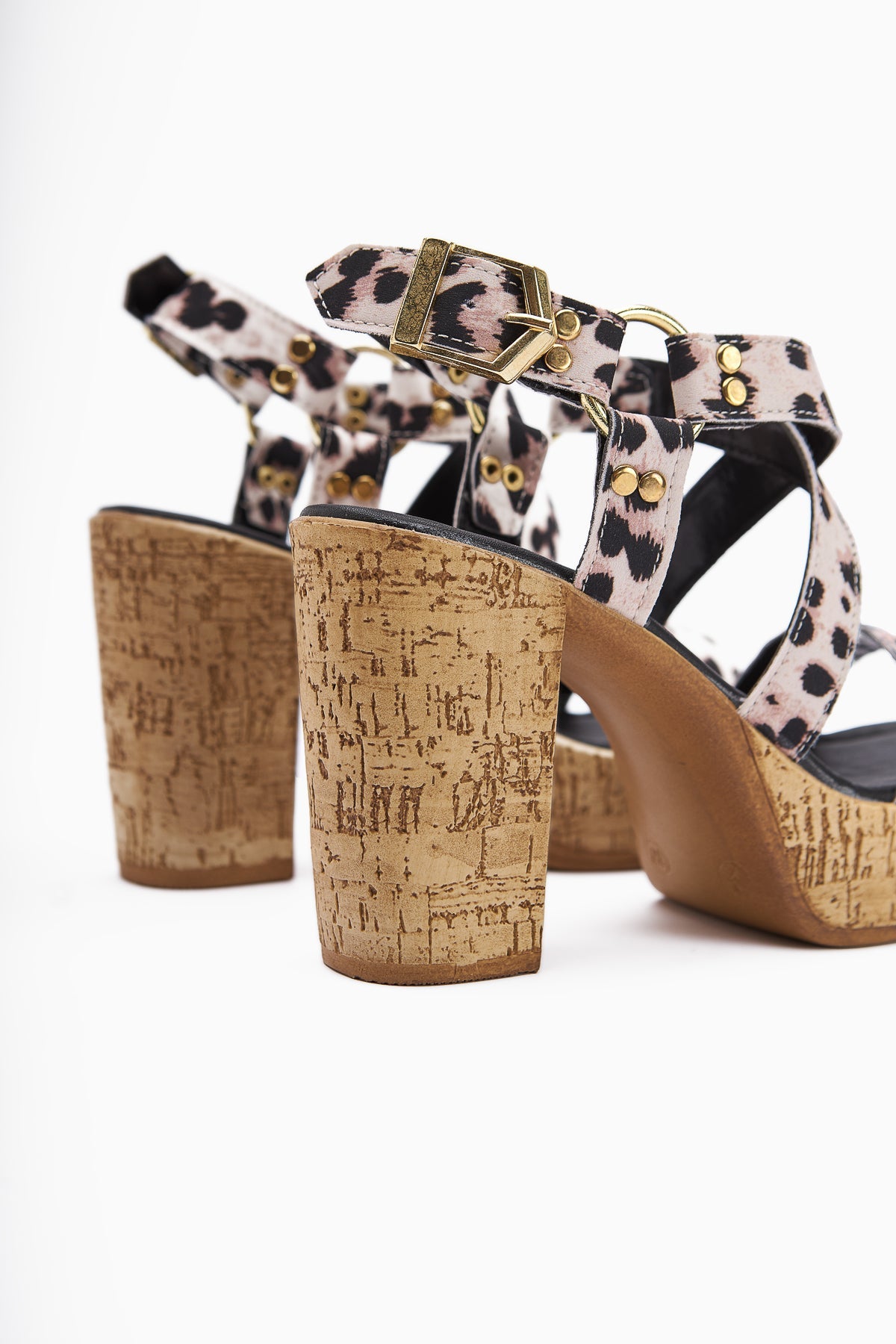 Havannah – Black Leopard Cross-Strap Platform-Heel Sandal (Women)