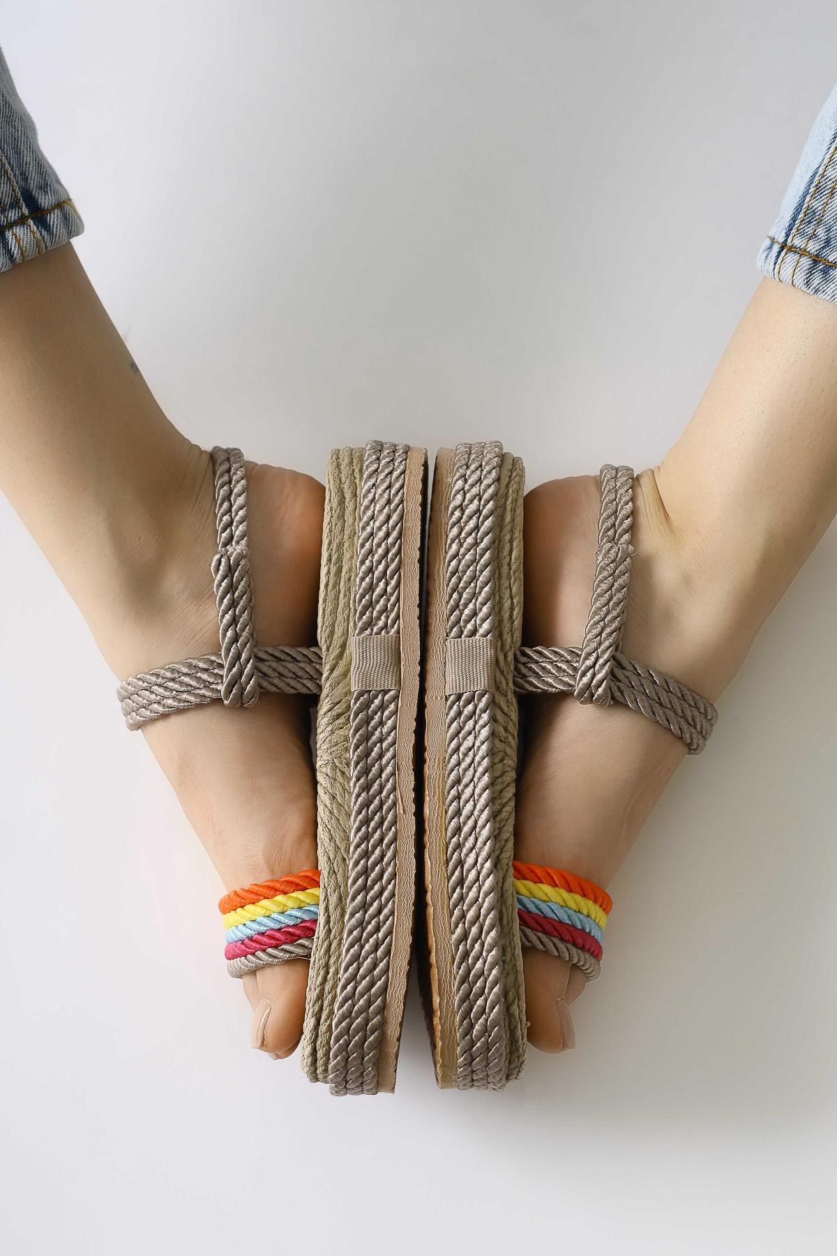 Velika Mink - Multicolor Thick-Soled Rope Sandal