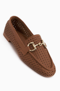 Genuine Leather Rian Tan Buckled Women’s Ballet Flats