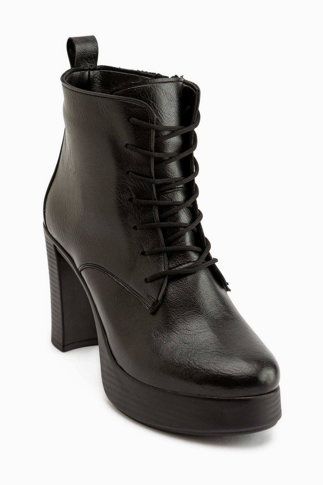 Camia Black Lace-Up Platform Heeled Women’s Boots