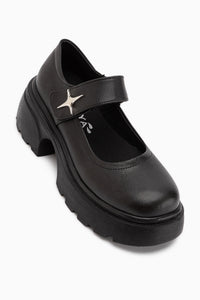 Deena Black Platform Sole Women’s Mary Jane Shoes