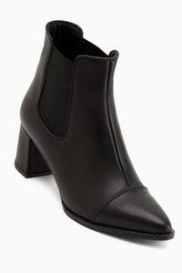 Carol Genuine Leather Black Heeled Women’s Boots