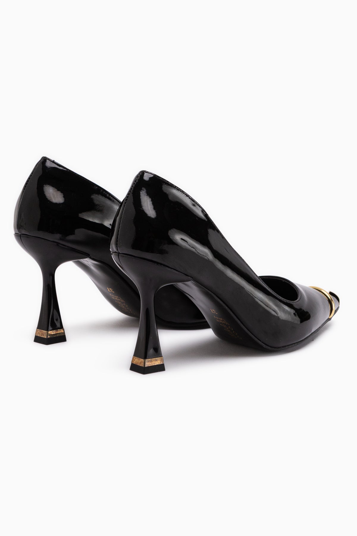 Lelia Black Patent Leather Detailed Women’s Heeled Shoes