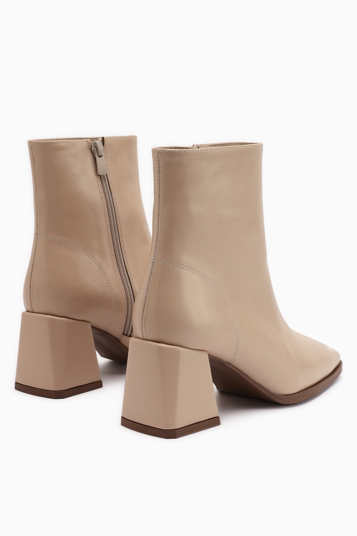 Margot Beige Square-Toe High-Heeled Women's Boot